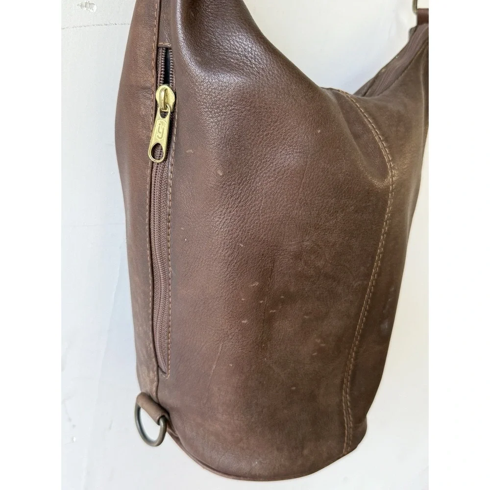 Hobo International Crossbody Bag‎ Shoulder Brown Leather Bucket